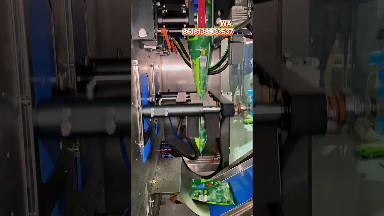 High speed vffs biscuit snack packing machine continuous motion auto bagging equipment. #machine