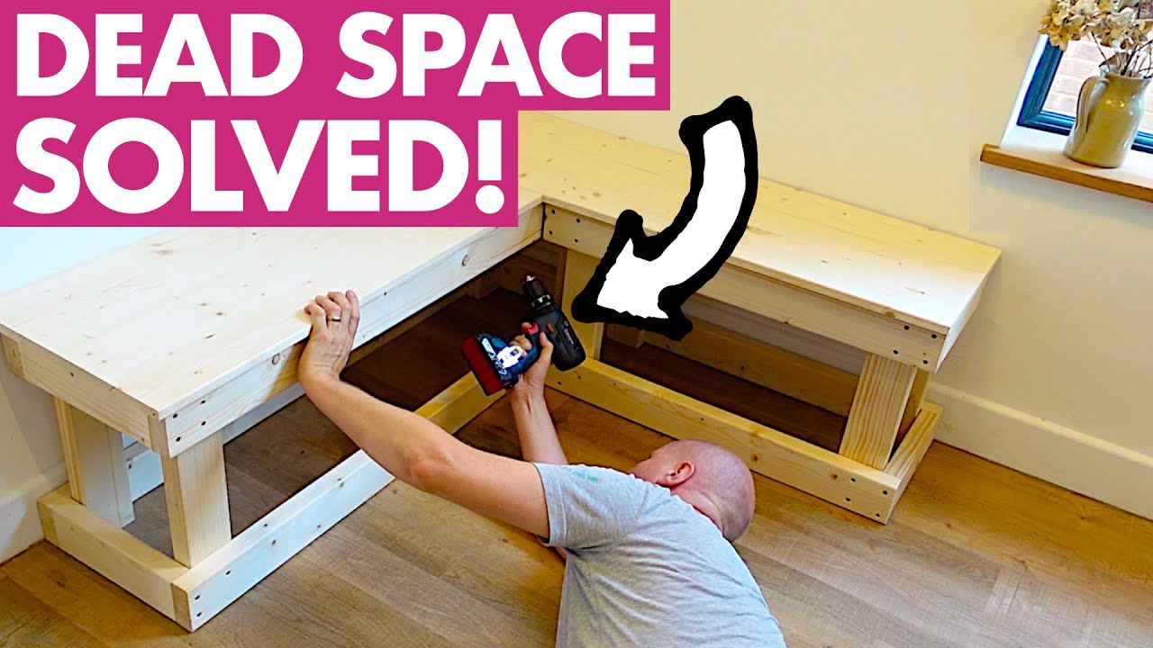 Quickly build an L shape bench or corner dining table seat