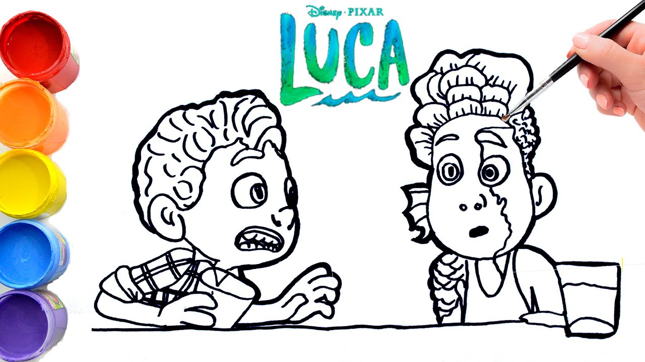 🔴🔴 How to Draw ALBERTO Sea Monster and LUCA Paguro - Disney Pixar