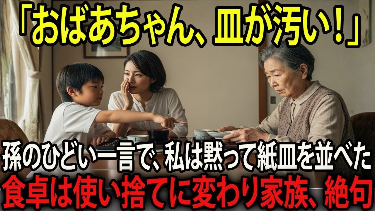 「おばあちゃんのお皿、汚いから別がいい」孫の冷酷な一言に、私は全ての食器を紙皿に替え、使い捨ての台所になったのを見て、家族は絶句しました…