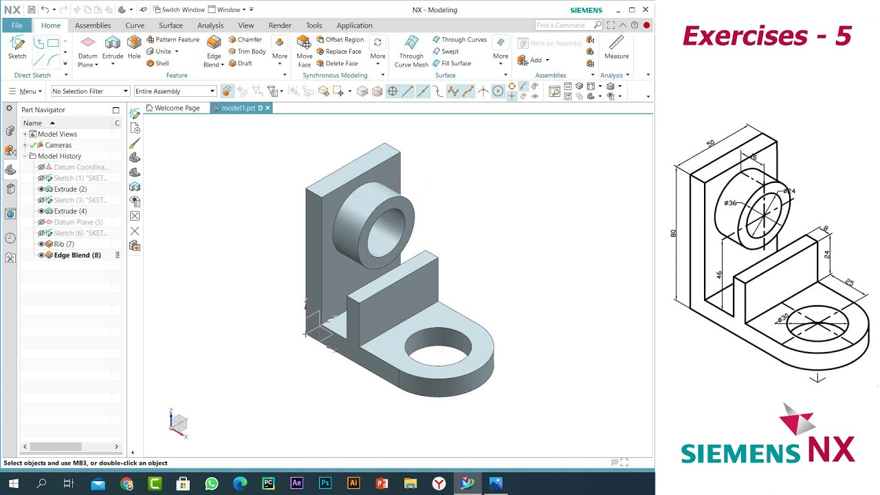 NX Tutorials Training Exercises - 5 (Detaylı Anlatım)