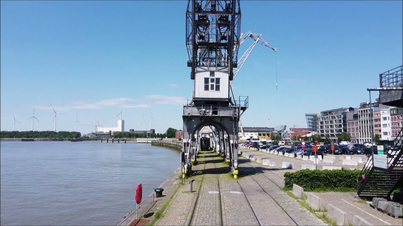 Antwerp Harbour Cranes at the Dockside by drone