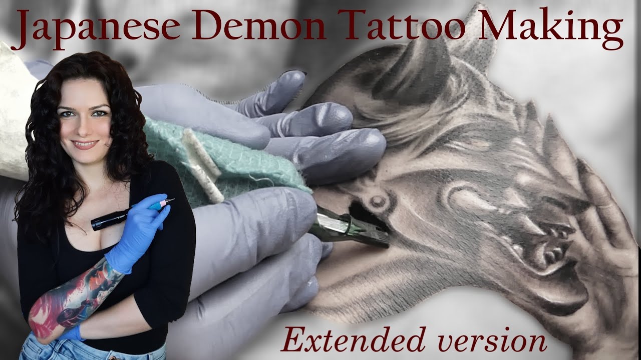 Japanese Demon Tattoo Making - Extended