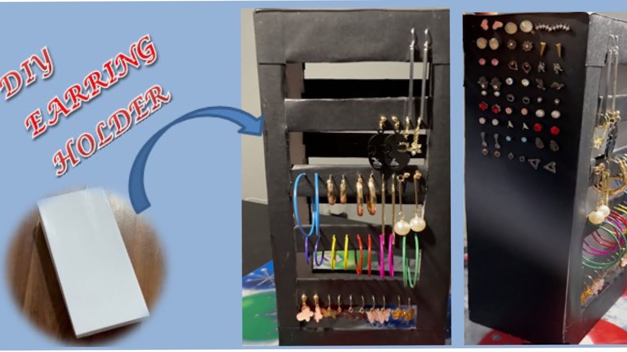 DIY Earring holder with cardboard shoe box I Incredible Art Ready in 20 mins I Craft & beauty hacks