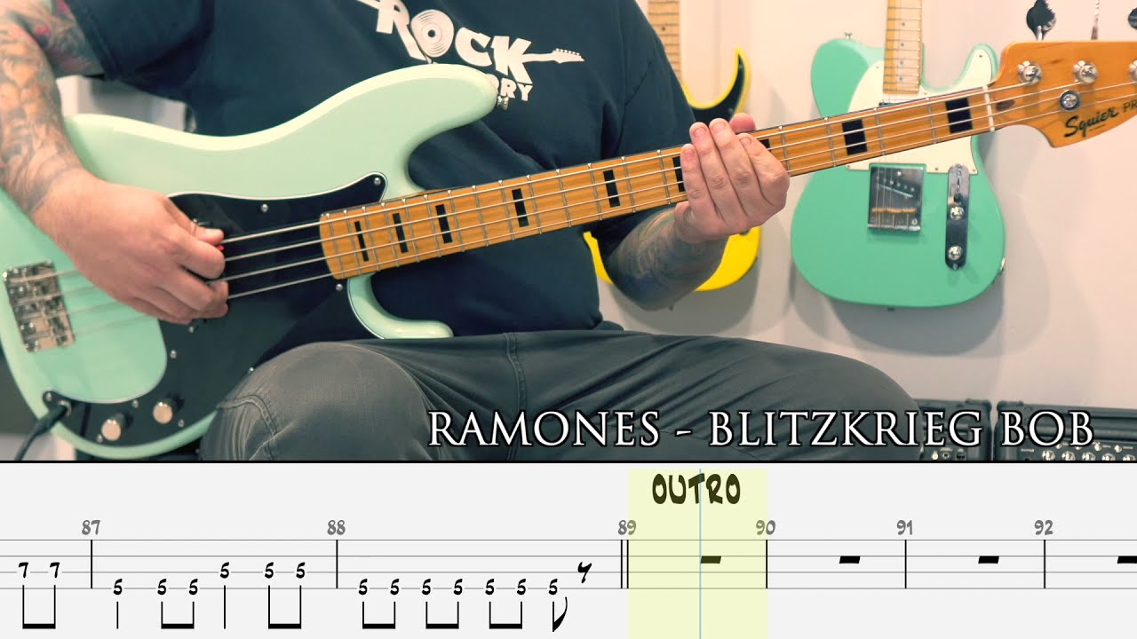 RAMONES - Blitzkrieg Bop [BASS COVER + TAB]