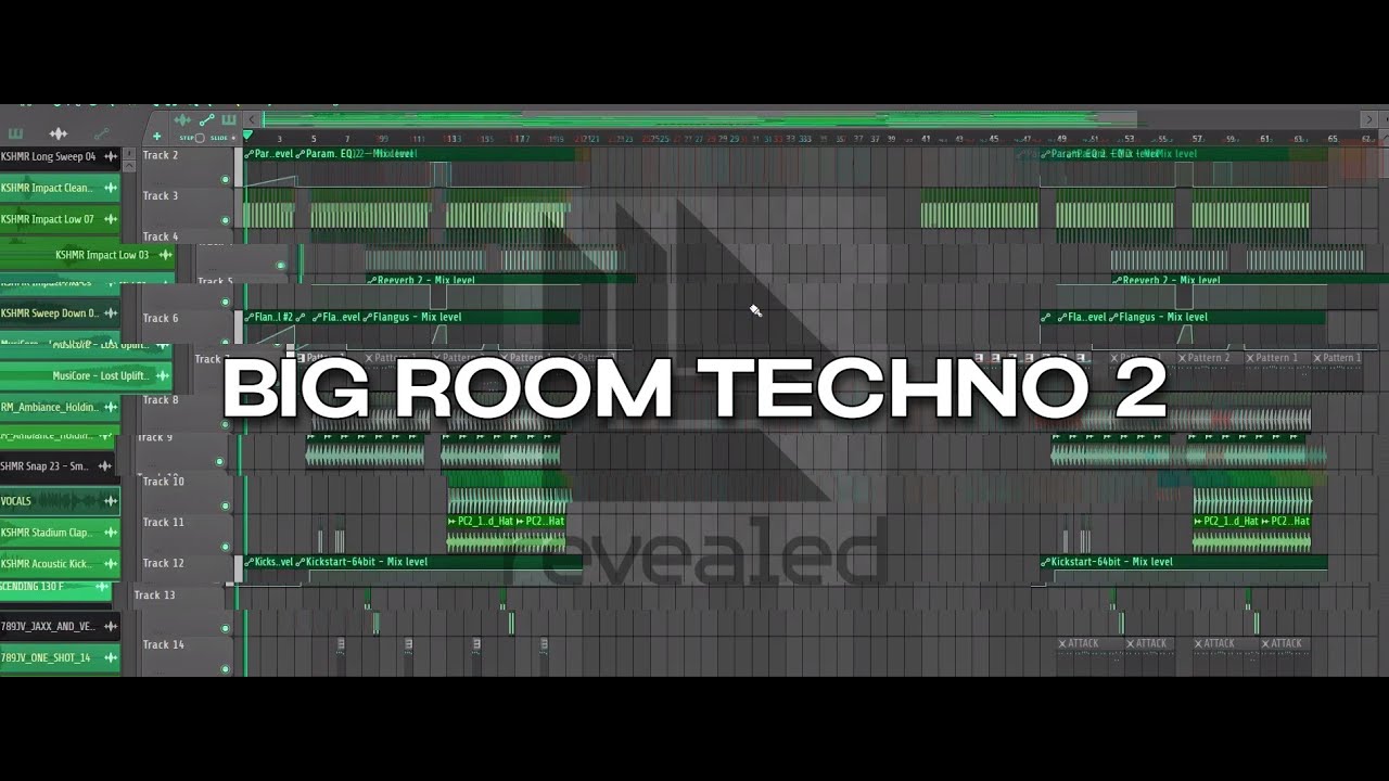 BIG ROOM TECHNO TEMPLATE 2 in FL STUDIO like Hardwell, Olly James (FLP, Stems..) 2024
