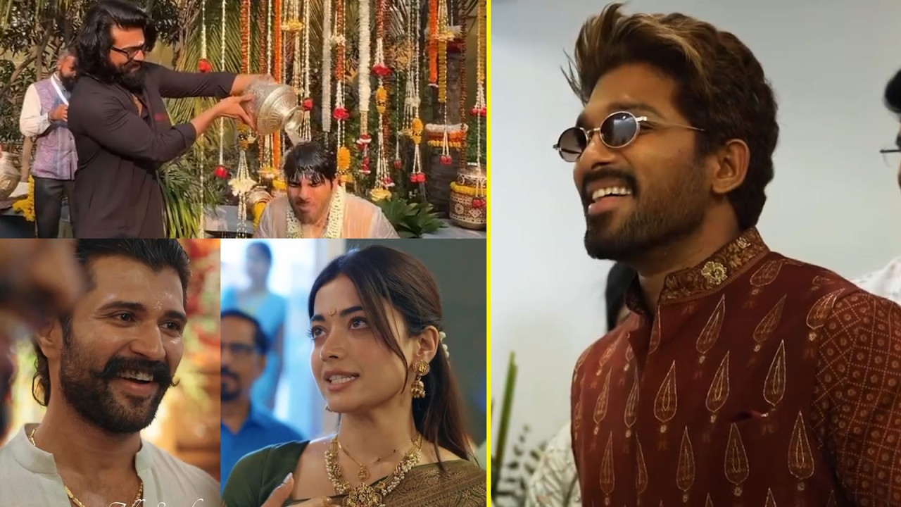 Vijay Deverakonda, Rashmika, Ram Charan & Allu Arjun Family Visuals @ Allu Sirish Bridegroom Event
