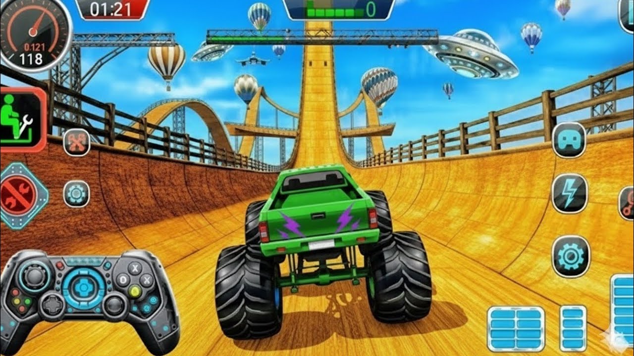 🚨MEGA RAMP MONSTER TRUCK Stunts & CRASHES! (Game Play/Wala Game) | Android Gameplay 