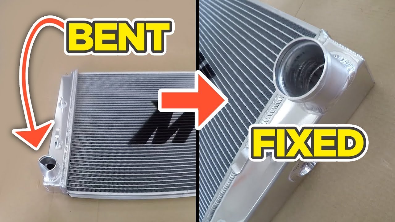 How to: Fix a Bent/Dented Neck on Aluminum Radiator with Heat and Sockets = EASY!