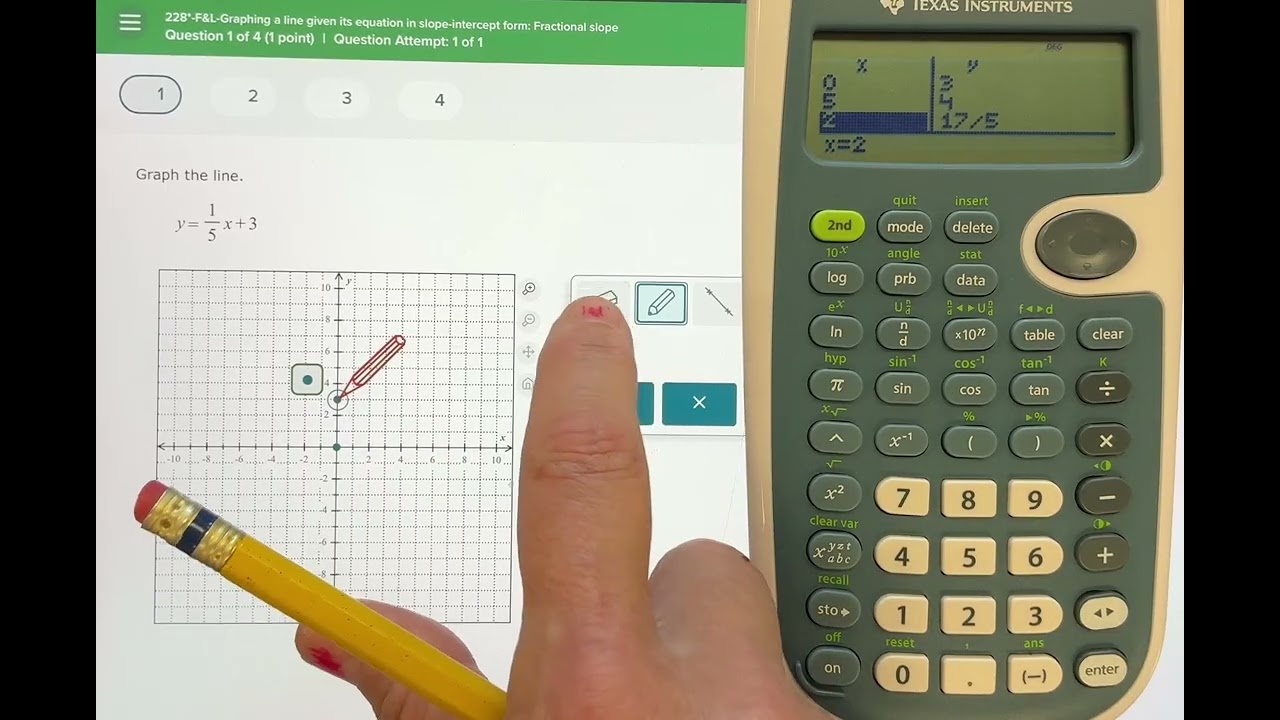 Graphing a line on ALEKS & using a TI-30XS (Cheat use in Pure technology)