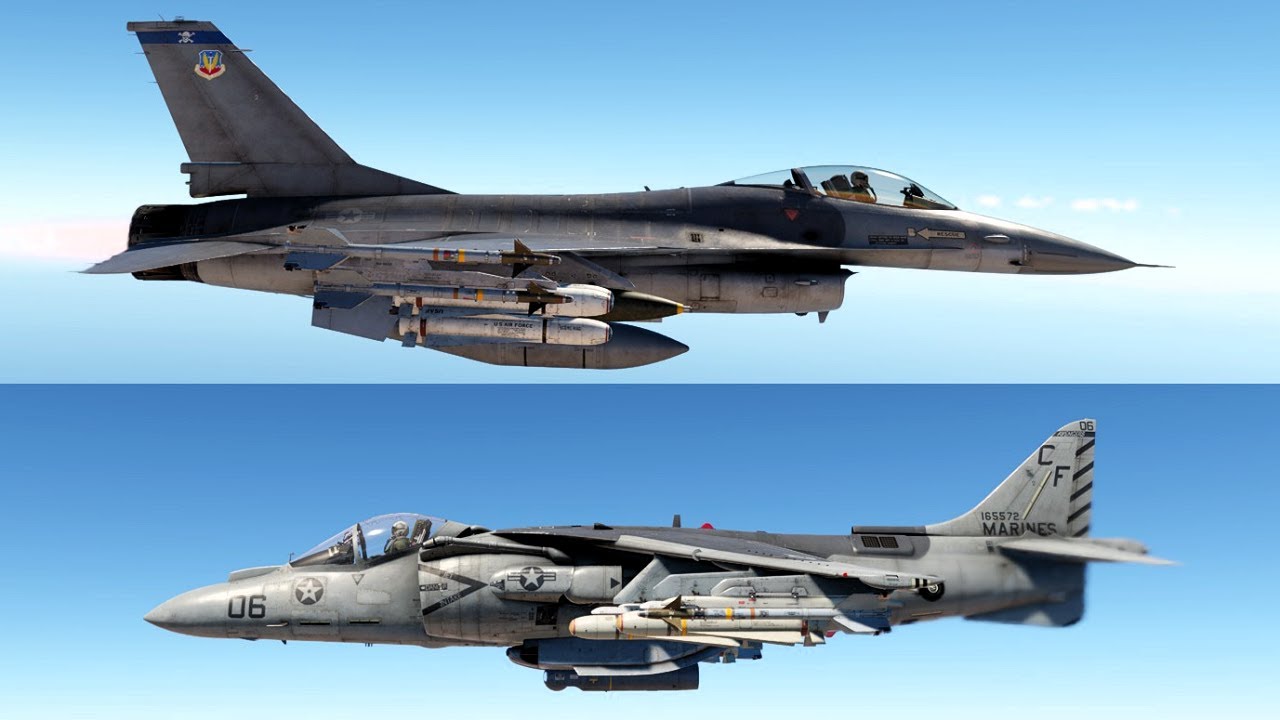 F-16A & Harrier II Close Air Support in Ground RB (War Thunder)
