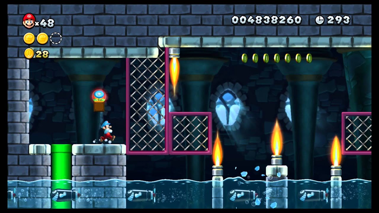 [WiiU] NSMBU Mundo 3 (Archipiélago de Almíbar) Nivel Final (El Castillo Torpedo de Larry)