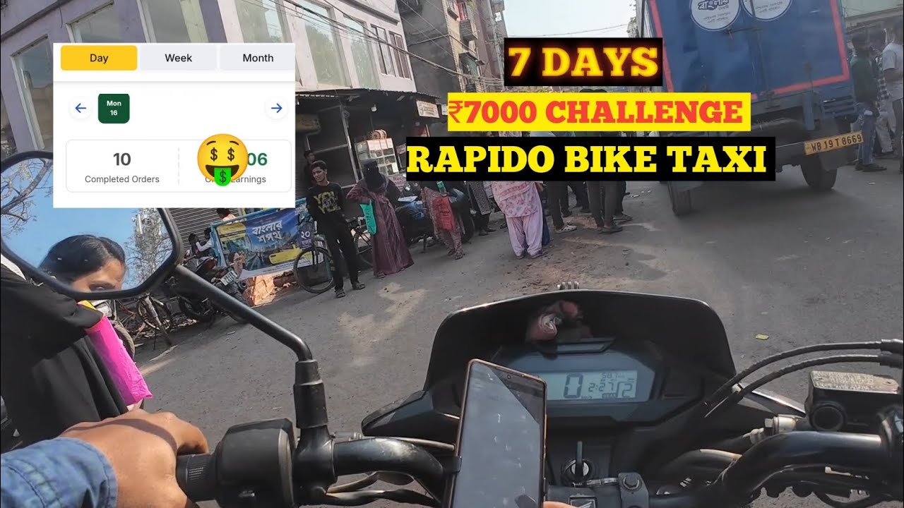 Rapido Bike Taxi 7 Days ₹7000 Challenge 🔥DAY 1 #rapido #rapidobiketaxijob #dailyvlog #motovlog#vlog 