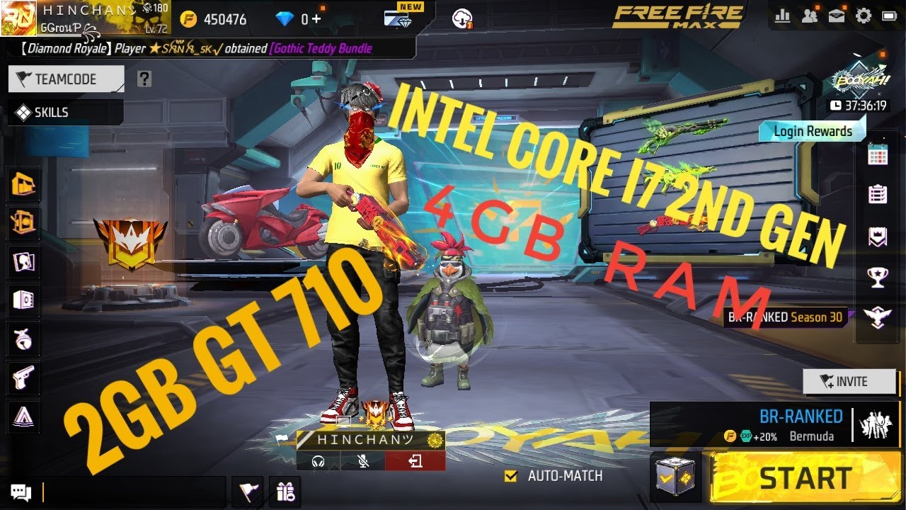 Intel core i7 2nd gen 2gb graphic card Free fire gameplay