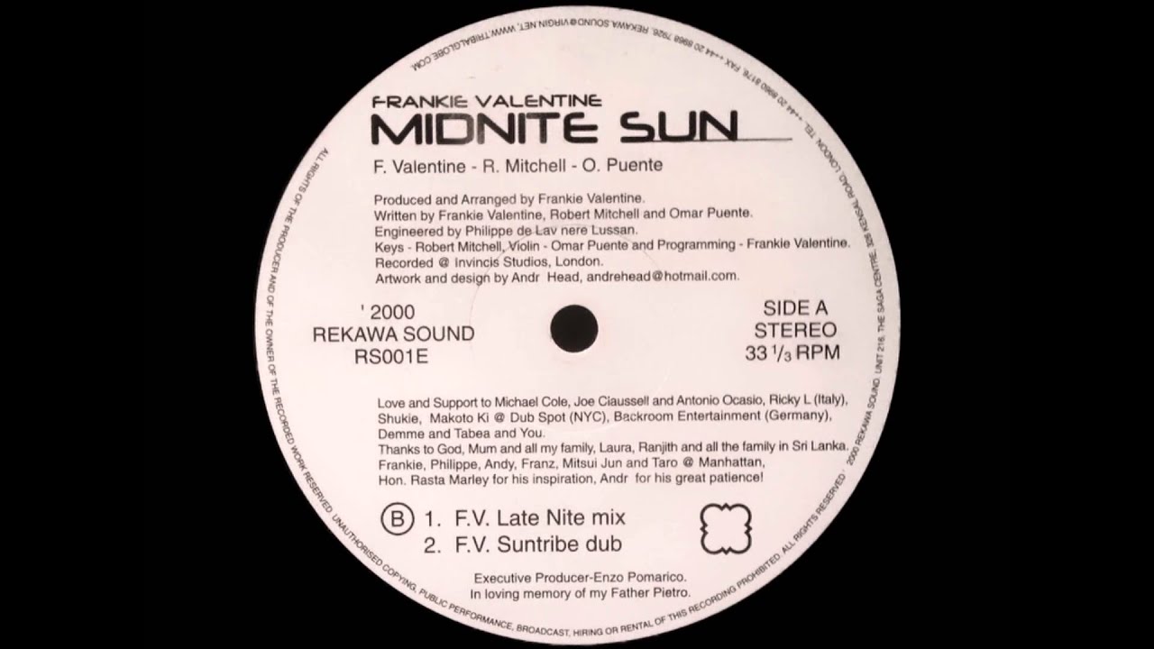 Frankie Valentine - Midnite Sun (F.V. Late Nite Mix)