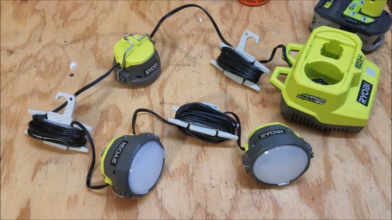 Ryobi 18V One+  Hybrid LED Cable Lights Review and Teardown