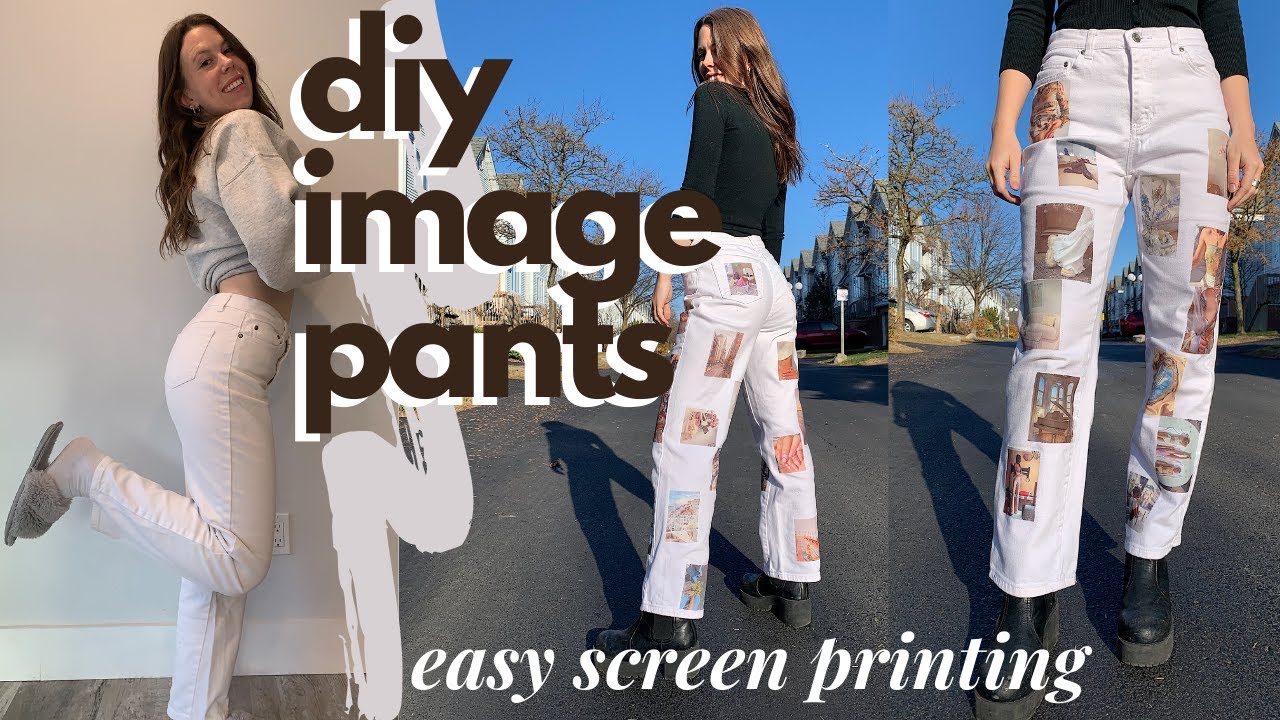 DIY screen printed image pants!