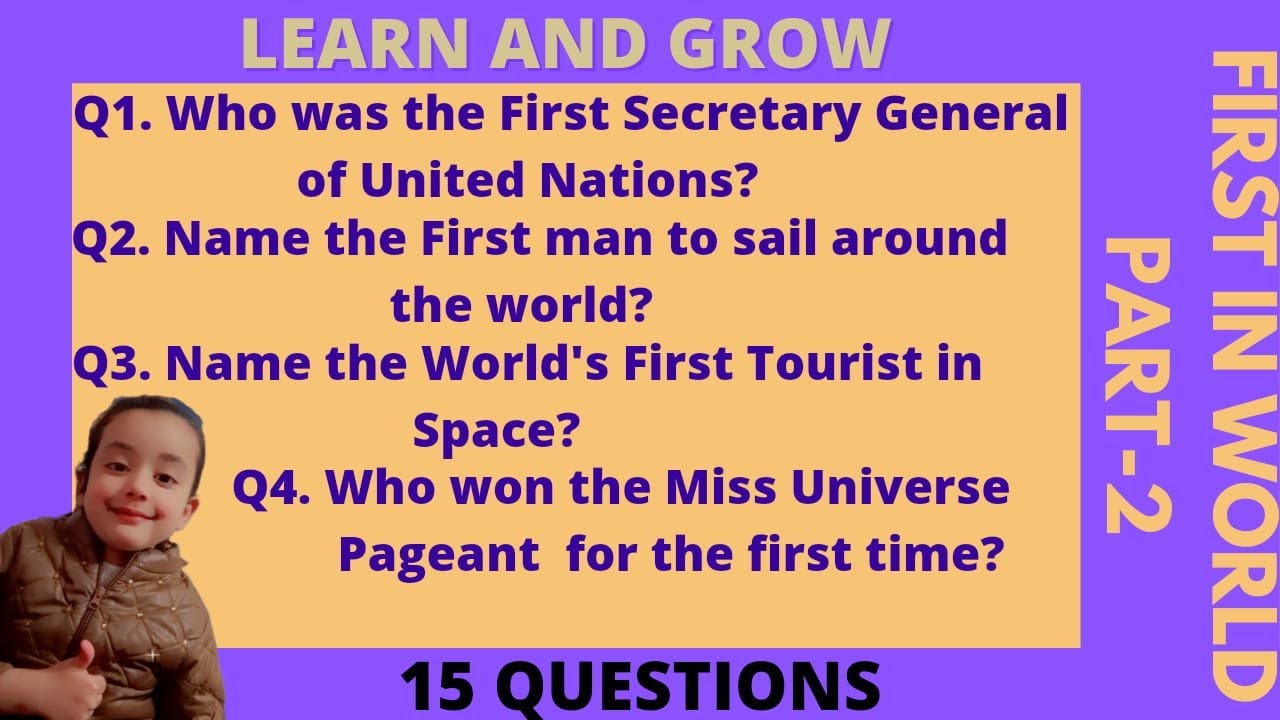 First in World Quiz | General Knowledge Questions about First in World | 15  Important Questions