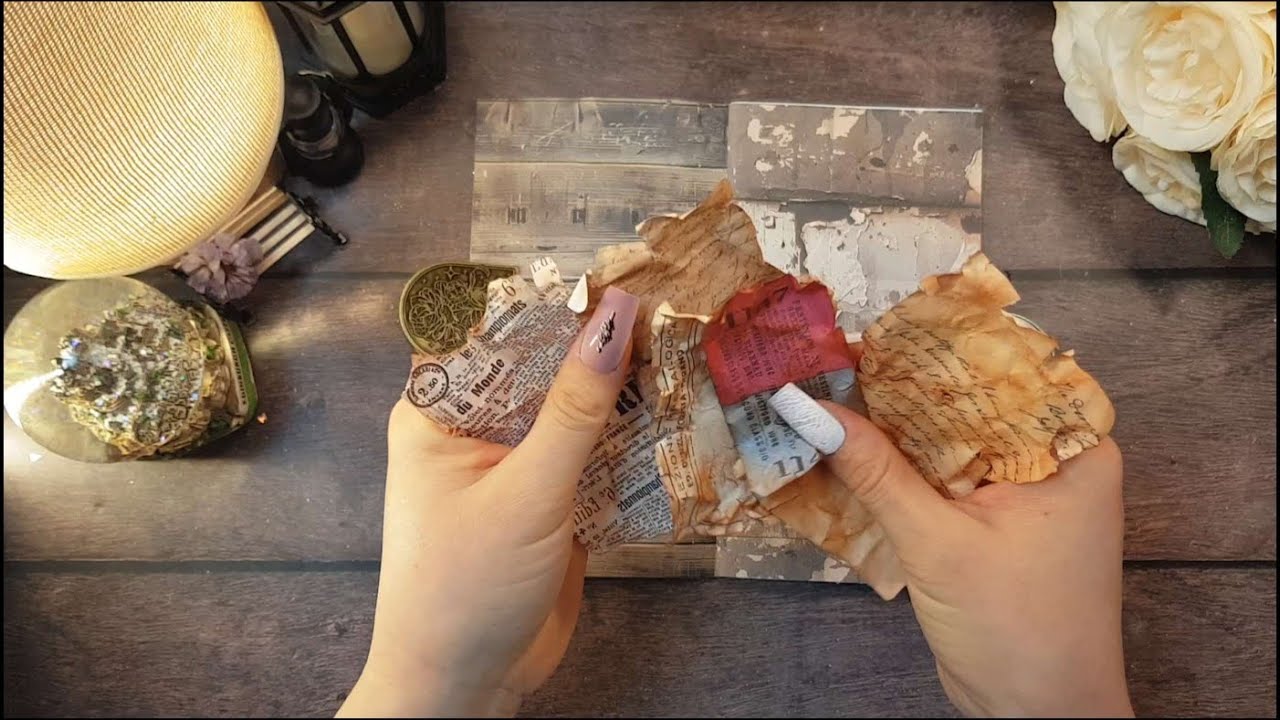 종이 소리 ASMR | 빈티지 감성 다꾸 | Paper sounds ASMR | 🤎너덜너덜 빈티지🧡#scrapbooking #journalwithgie #journaling 