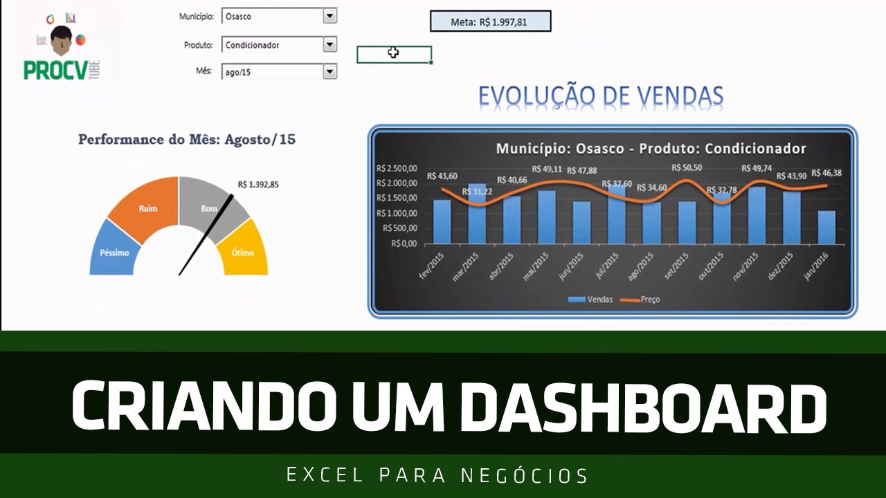 |DASHBOARD EXCEL| CRIANDO PRIMEIRO DASHBOARD - Excel para Negócios