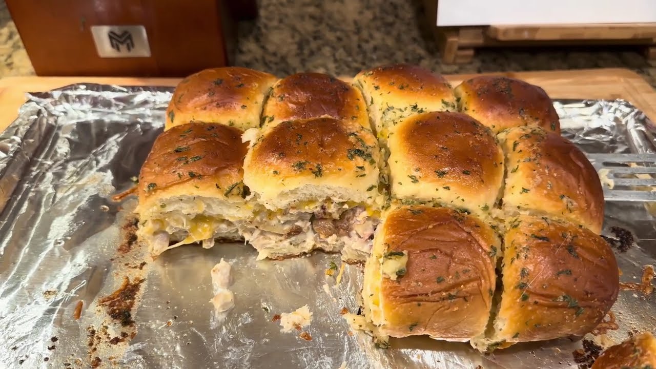 Chicken Bacon Ranch Sliders | Easy Rotisserie Chicken Recipe