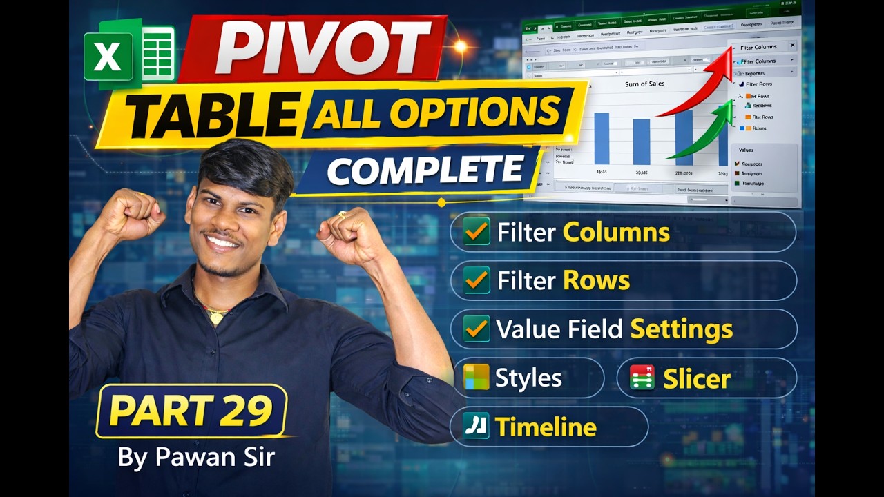 Excel Pivot Table Hidden Options | काम बहुत आसान हो जाएगा Part 29 By Pawan Sir #pivot_table #option
