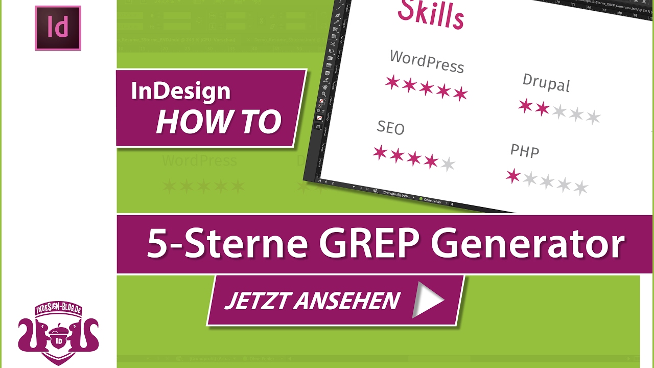5 Sterne GREP Generator // InDesign HOW TO