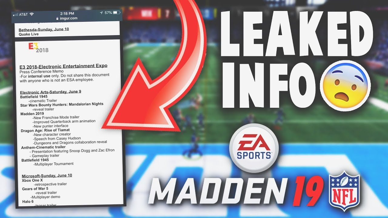 MADDEN 19 LEAKED INFO! (Arm Animation, Connected Franchise Revamp, Etc)