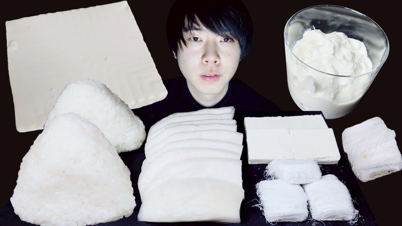 【ASMR】white foods【咀嚼音/Mukbang/Eating Sounds】#asmr 