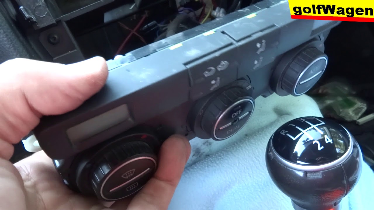 VW Golf 5 HVAC climate control unit replacement and RCD300 replacement / klima heizung schalter