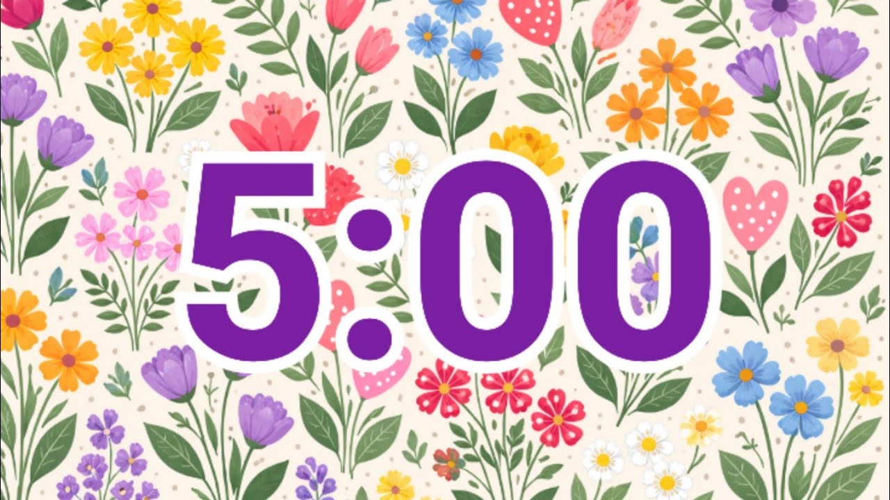 5-Minute Spring Flower Timer 🌼 | Cute Floral Countdown for Focus