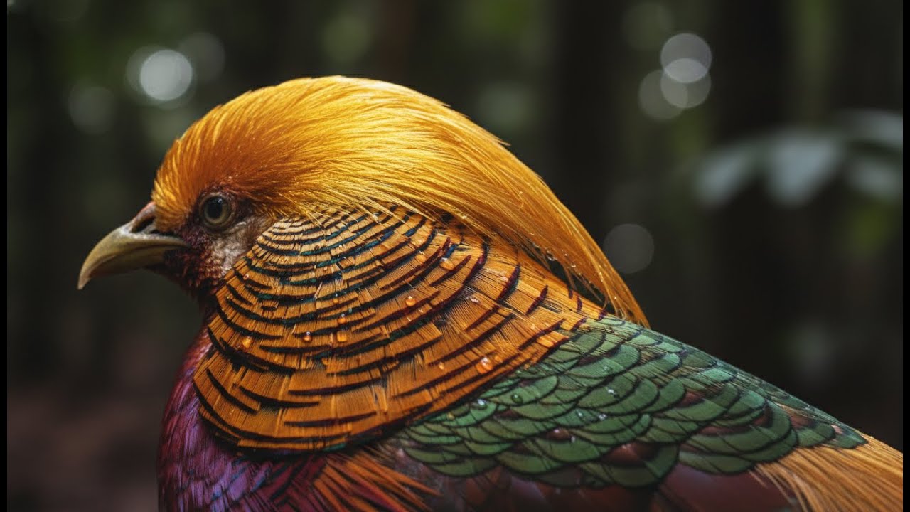 Rare Golden Pheasant in 8K HDR 🌈 Earth's Most Beautiful Birds [Visual Medicine]
