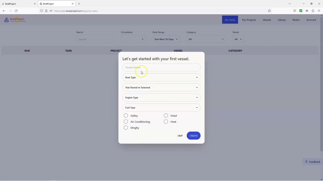 Creating a new User in BoatProject