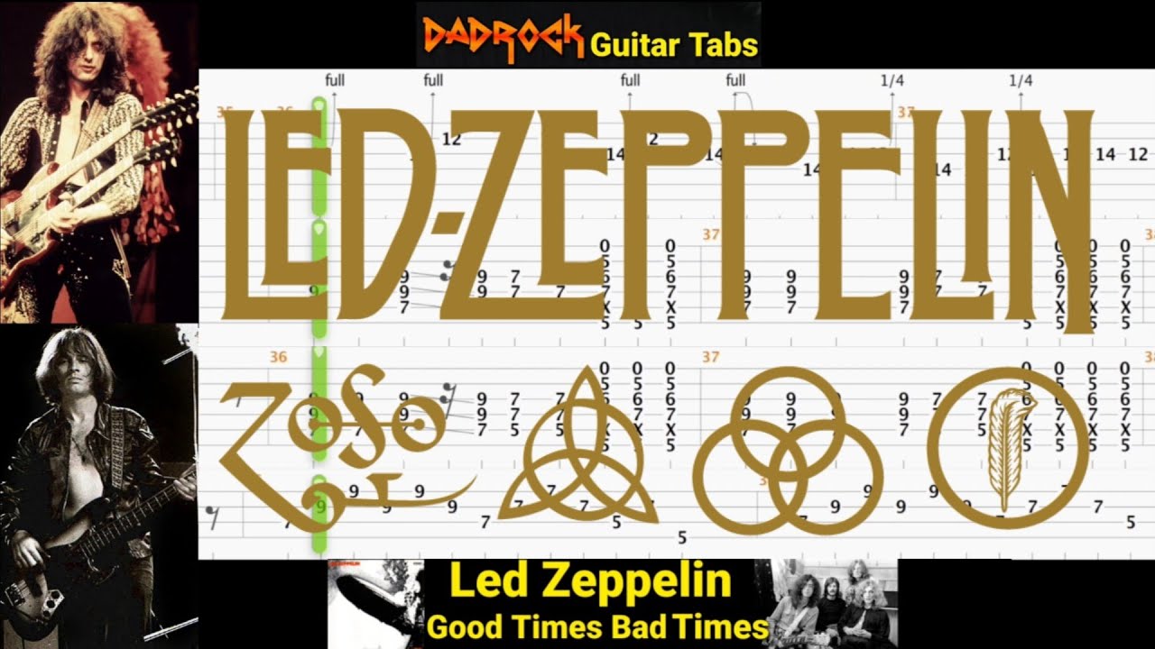 Good Times Bad Times - Led Zeppelin - Guitar + Bass TABS Lesson (Request)
