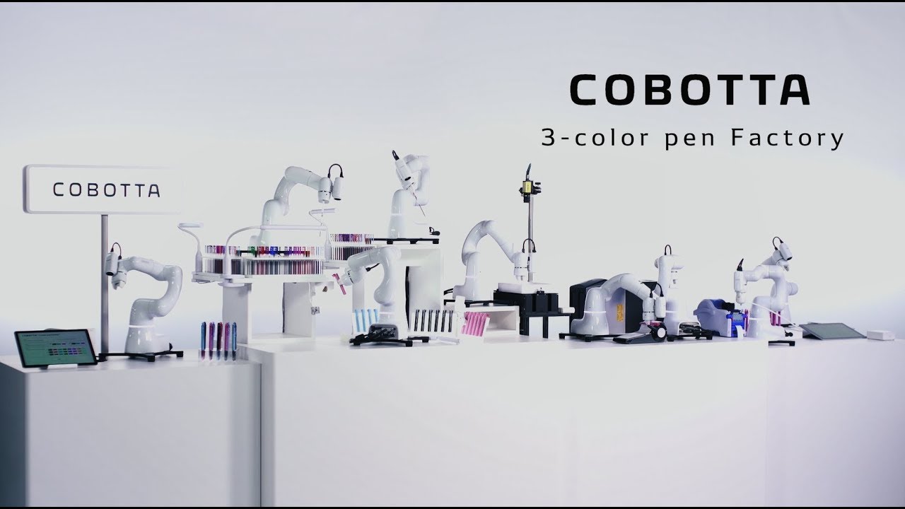 3-color pen factory by collaborative robot COBOTTA