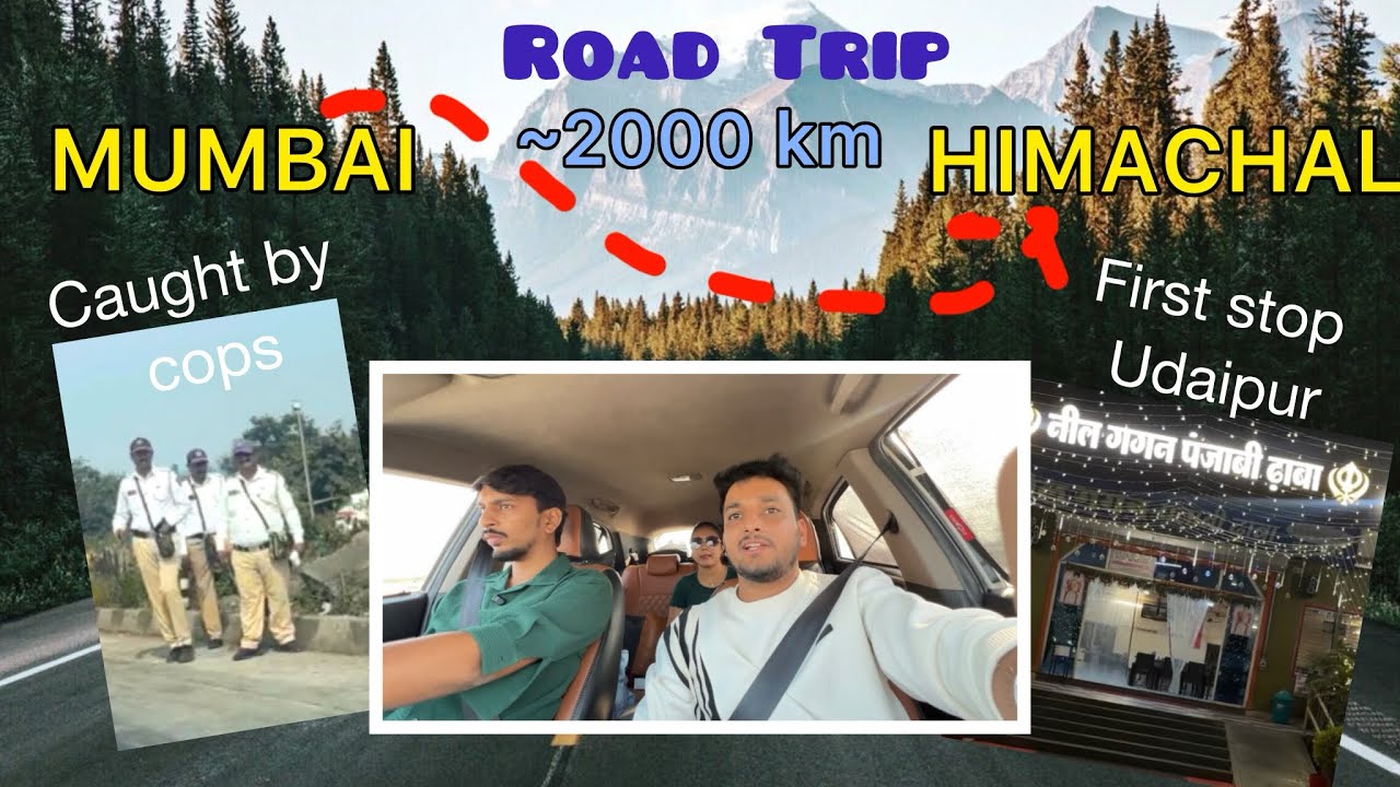 Mumbai to Himachal Road Trip 🚗 | 1800km |part 1 | First Stop Udaipur 🌊 | India Travel Vlog