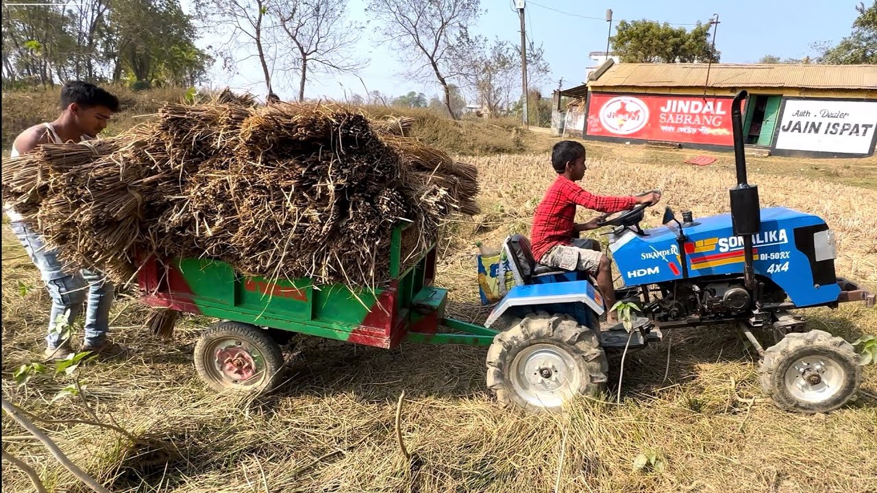 Sonalika Tractor One Trolley Over Load Straw With Stuck in Mud | Tractor Video | Tractor 