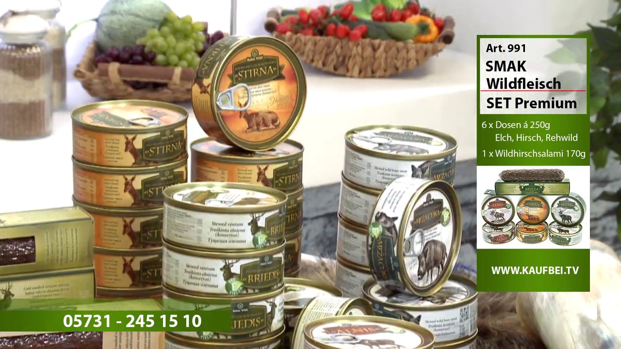 SMAK Wildfleisch: SET Deluxe  | Dosen &aacute; 250g | Elch | Hirsch | Wildschwein | Rehwild | Wildfleisch |