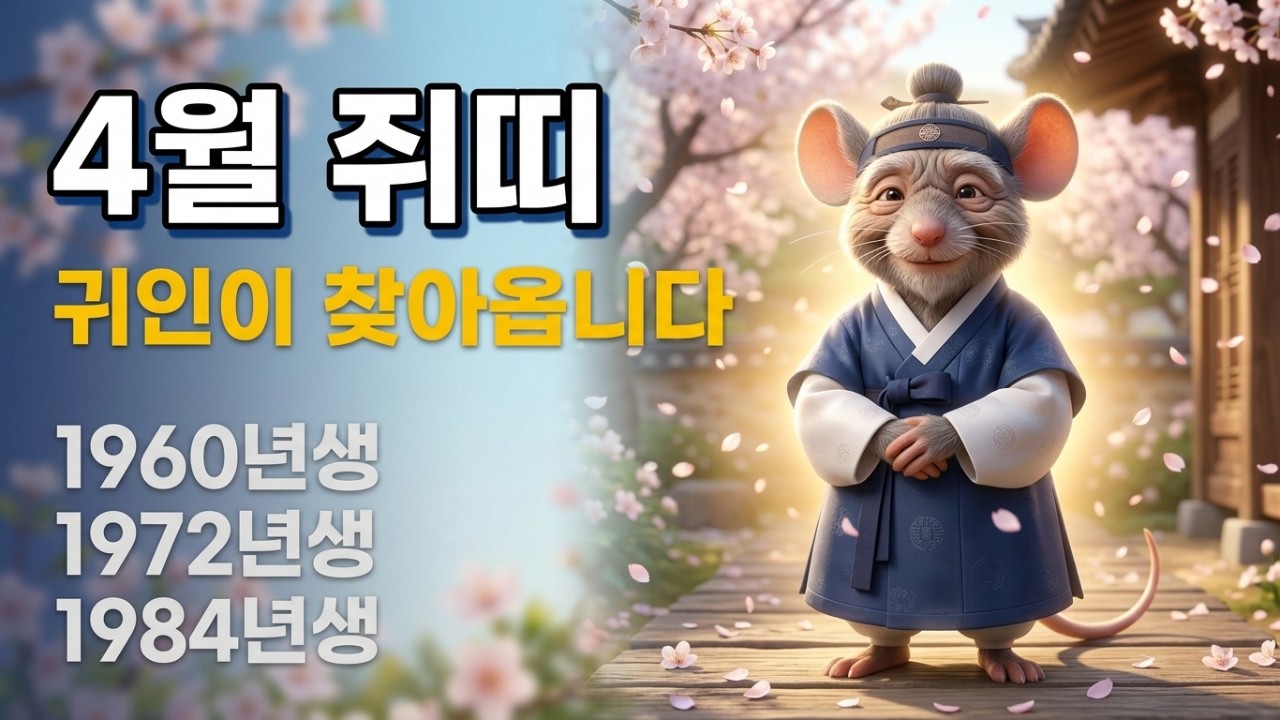 2026년 4월 쥐띠 운세, 이 사람이 찾아옵니다 (1960년생 1972년생 1984년생) #운세 #쥐띠