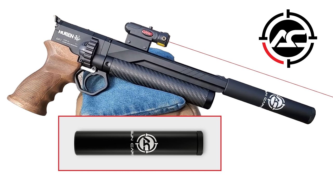 Airgun Suppressor (1/2 UNF) by AIRGUN CAPITAL Tested on the HUBEN GK1 Air Pistol
