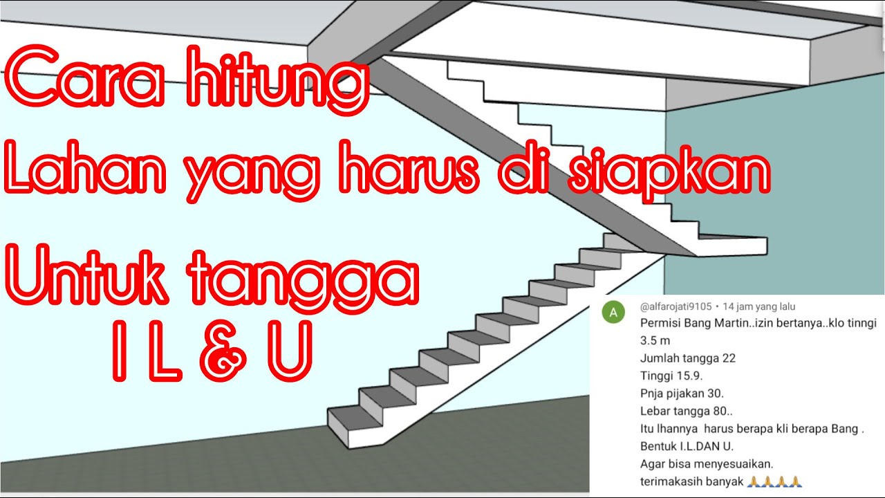 CARA HITUNG LAHAN UNTUK TANGGA I L DAN U