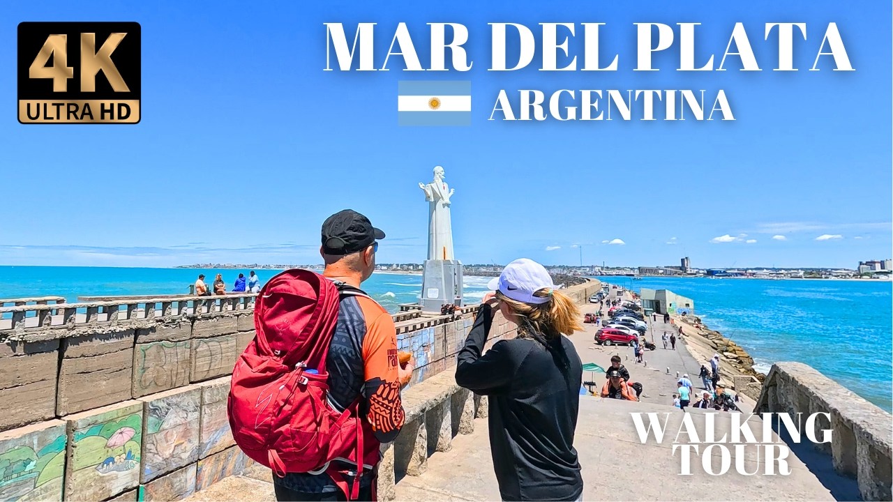 【4K】Мар-дель-Плата, Аргентина 🇦🇷|Прогулка по набережной и Южному молу|Атлантический океан Walking