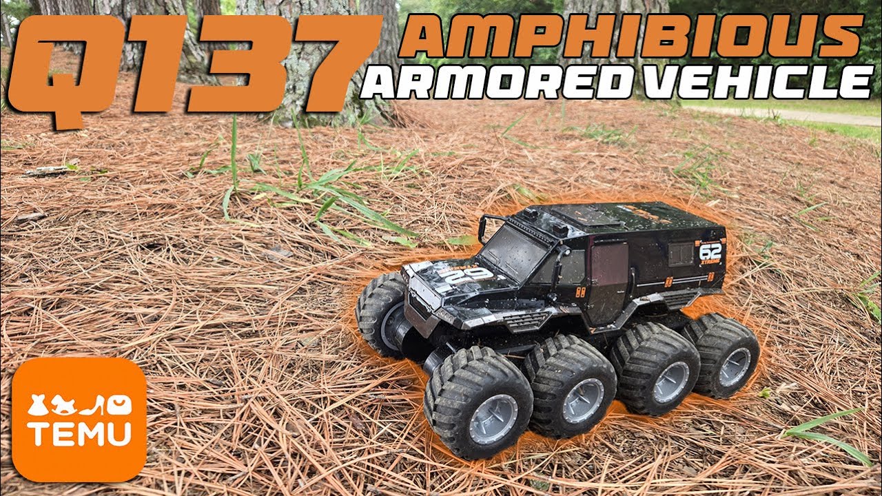 Q137 8-колесный бронированный радиоуправляемый автомобиль-амфибия от Temu