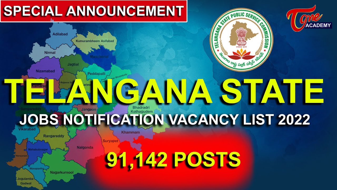 Telangana State Job Notification Vacancy List 2022 | Tone Academy