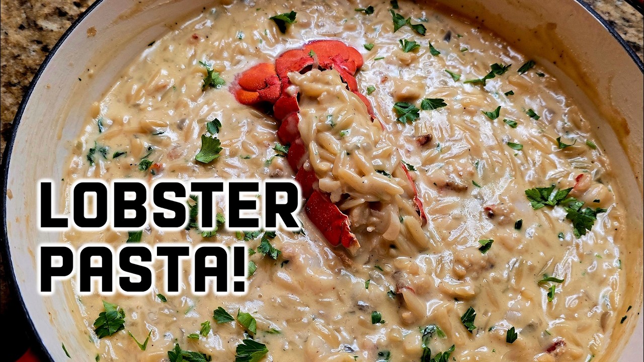 Lobster Pasta Recipe with Creamy Orzo Pasta | The Ultimate Comfort Food!