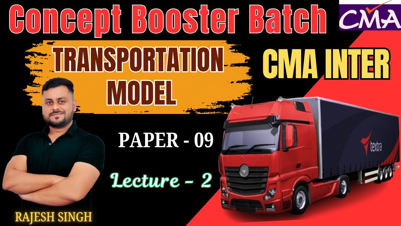 Transportation Model – Lecture 2 |CMA Inter Paper 9 – OMSM | Balanced & Unbalanced Problems | RAJESH