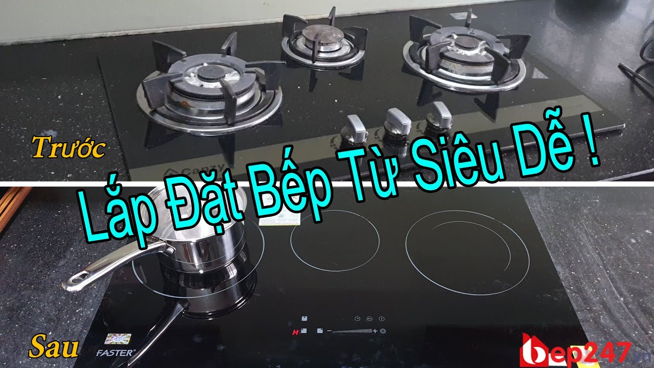 Thực tế lắp đặt Bếp Từ cần sửa đá | BEP247.vn