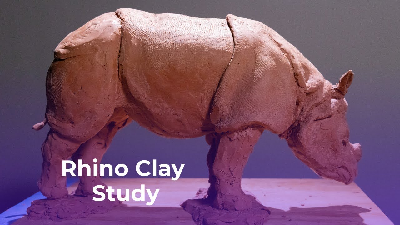 Rhino Clay Sculpture | 360 Turnaround