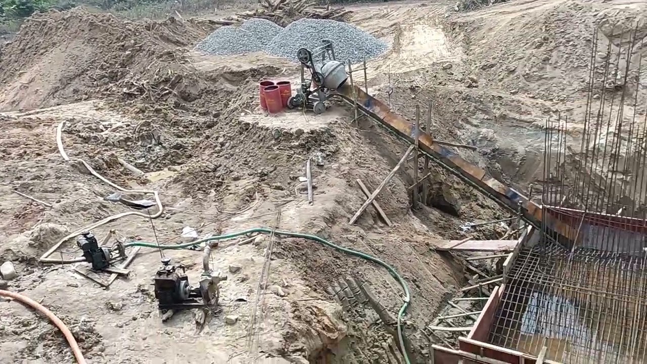 Minor Bridge Pier open foundation reinforcement and formwork