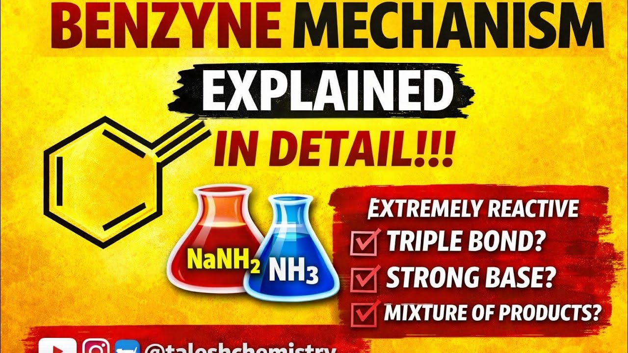 Benzyne Mechanism Explained in Detail 🔥 | Elimination–Addition Reaction | Organic Chemistry #video 